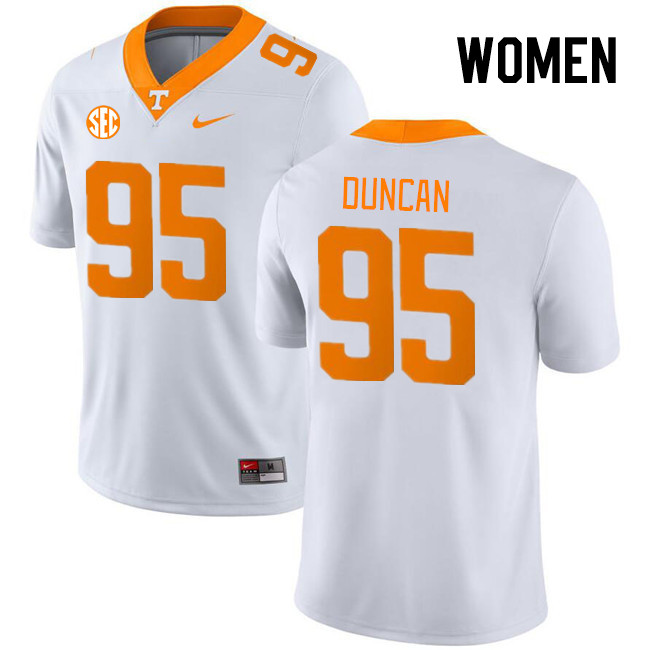 Women #95 Trevor Duncan Tennessee Volunteers College Football Jerseys Stitched Sale-White